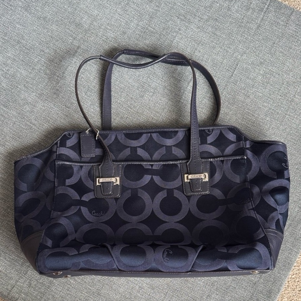 Coach Dark Blue Signature Tote - Picture 7 of 9